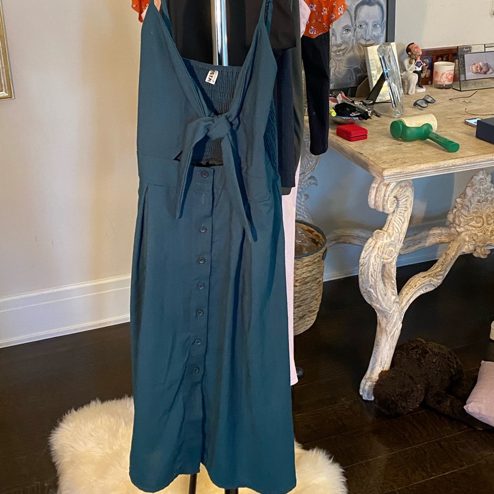 Teal midi dress